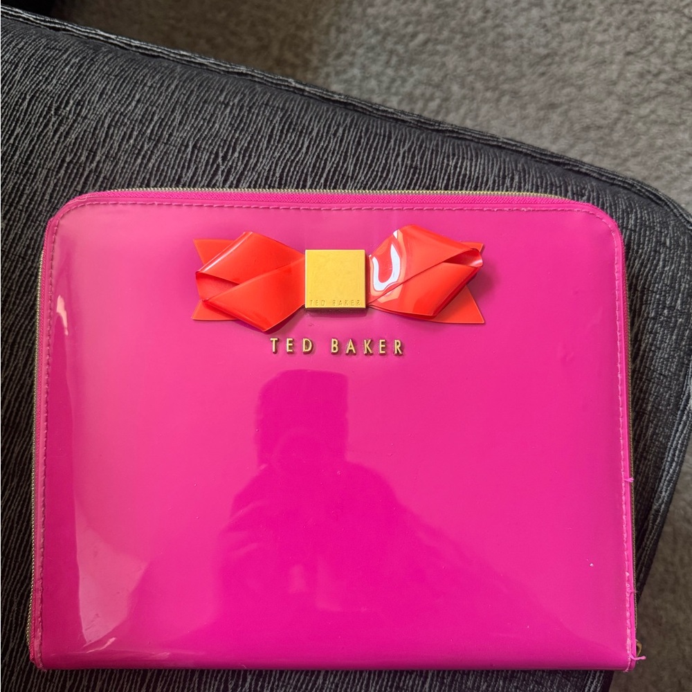 Ted Baker Pink Tablet or Mini IPad Case with orange Bow